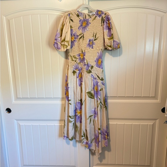 & Other Stories linen blend asymmetric hem midi dress size 8 - Picture 2 of 10